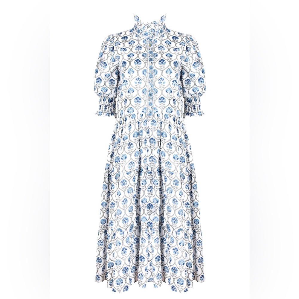 Neve & Noor London Luella Dress in Sky Trellis - like new condition